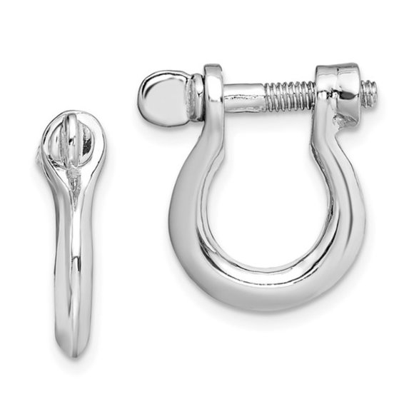 Sterling Silver Shackle 2mm Post Screw Earrings